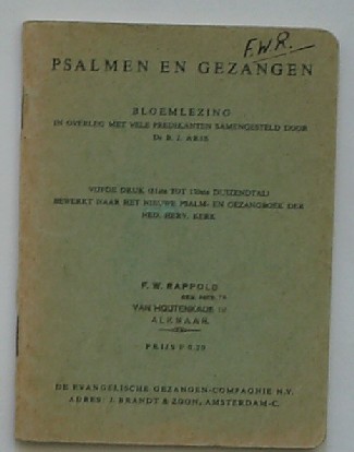 ARIS, B.J. (samenst.), - Psalmen en gezangen. Bloemlezing.