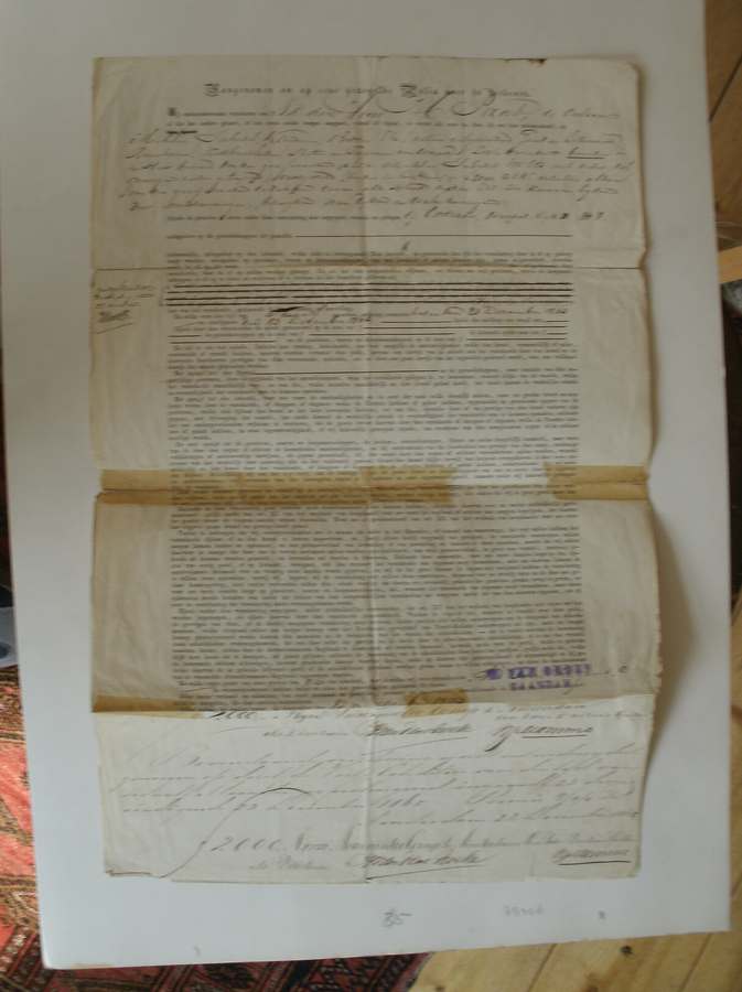 (genealogie, zaanstreek). - (H. Prat). Inboedel polis ten gunste van Hr. Prat. Weerpad, Oostzaan.