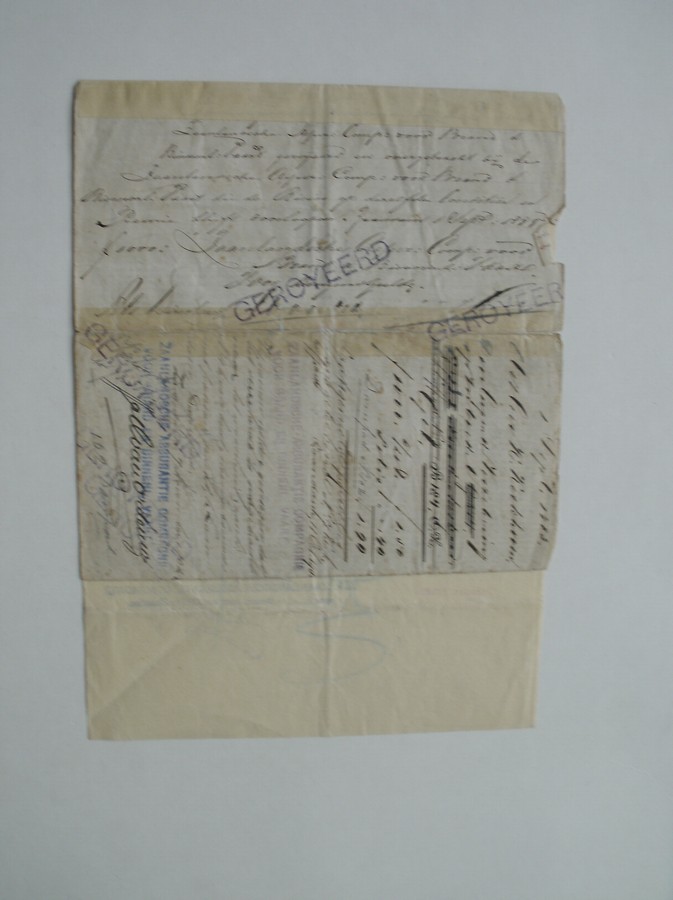 (genealogie, zaanstreek). - (K. Kerkhoven). Inboedel aanwezig in het perceel get. no. 102 te Zaandam, Dampad.