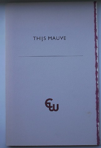 MAUVE, THIJS, - Thijs Mauve.