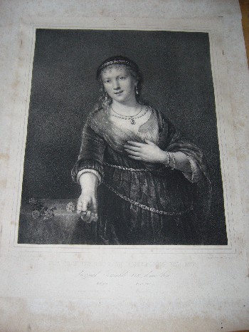 antique print (prent). - Die Tochter des Paul Rembrandt van Ryn. (Hanfstangel).
