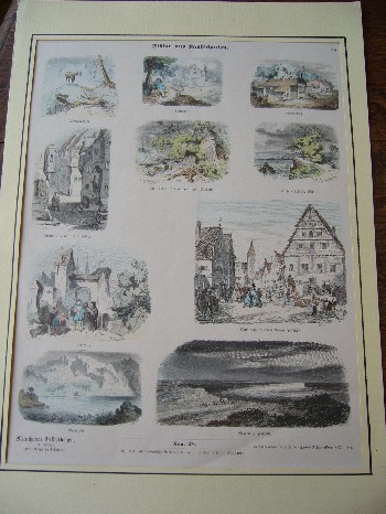 antique print (prent). - Stadte und Landschaften. Munchener Bilderbogen.