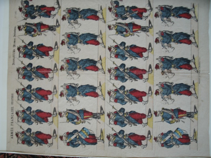 antique print (prent). - Armee Francaise. Franzosische Armee Infanterie. Bilderbogen.