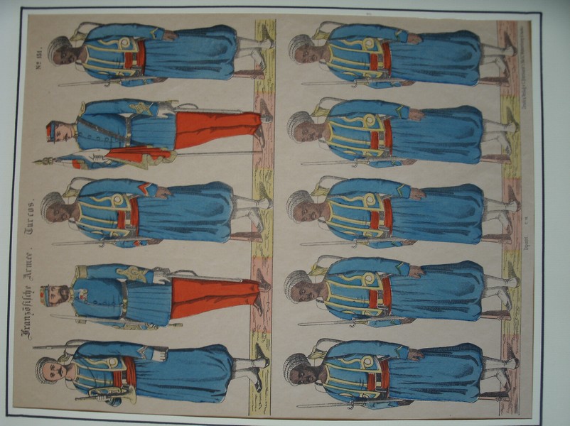 antique print (prent). - Franzosische Armee Turcos. Bilderbogen. No.151.