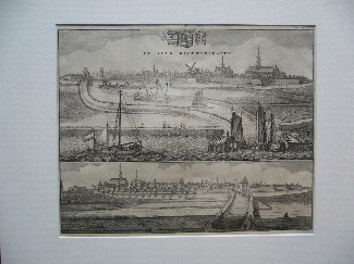 antique print (prent). - De stad Brouwershaven.