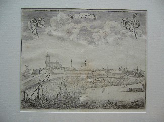 antique print (prent). - De stad Tholen.