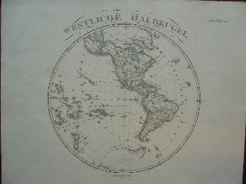 antique map (kaart) - Westliche Halbkugel. (western hemisphere).
