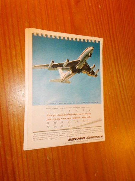 (aviation). - 3 blaadjes reclame voor Boeing Jetliners.