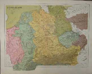 antique map. kaart. karte. - Duitschland in de 10e en 11e eeuwen. (Deutschland in the 11th and 12th century).
