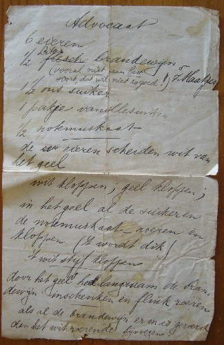 nn - Manuscript over het maken van Advocaat.