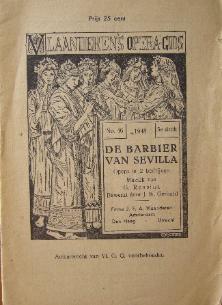 red. - De Barbier van Sevilla. Vlaanderen`s operagids nr. 46.