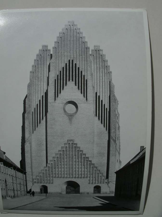 postcard. ansichtkaart. postcard. - Copenhagen. Grundtvig`s church.