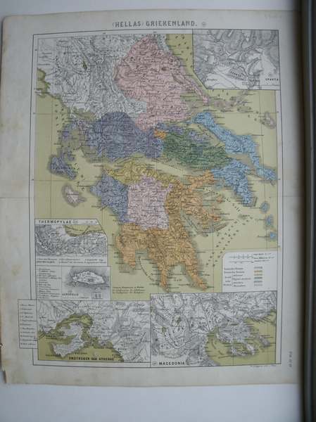 antique map. kaart. - Hellas. Griekenland.