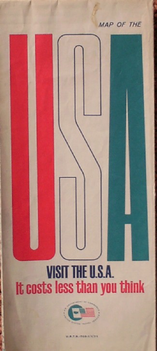 kaart. map. - Road map of the USA. 1970.