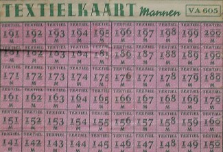 red. - Textielkaart. Mannen. 2e wereldoorlog.