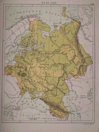 antique map (kaart). - Rusland (Russia).