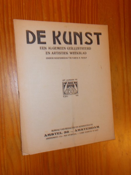 WOLF, N.H. (RED.), - De kunst. Een algemeen geillustreerd en artistiek weekblad.