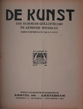WOLF, N.H. (RED.), - De kunst. Een algemeen geillustreerd en artistiek weekblad.