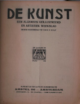 WOLF, N.H. (RED.), - De kunst. Een algemeen geillustreerd en artistiek weekblad.