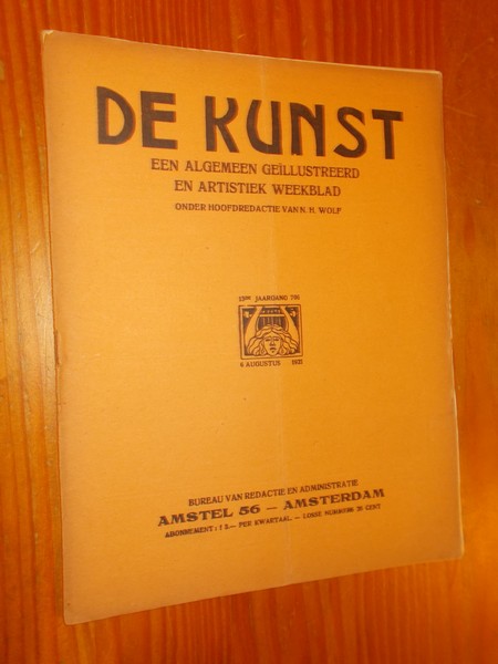 WOLF, N.H. (RED.), - De kunst. Een algemeen geillustreerd en artistiek weekblad.