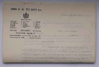 (genealogie, h.w. ten hove). - Firma H.W. ten Hove Jzn.