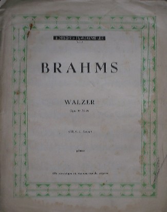 BRAHMS, - Walzer opus 39 nr. 15. Piano.