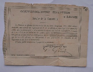 (egypt), - Gouvernement Egyptien. Service de la conversion. Emprunts 1862-1868/1876.