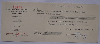 (Genealogie, Wessing), - Verba verzekeringsbedrijf. Ontvangen inboedelverzekering E.H.TH. Wessing, Dufaystraat Amsterdam.