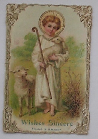 antique print (prent). - Wishes Sincere. Devotieprentje.