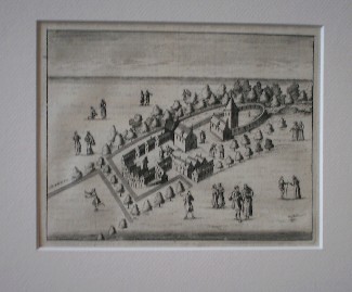 antique print. (prent). - Egmond Abdij Tuin ?