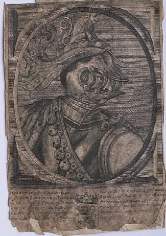 antique print (prent). - Florent IV (Floris IV). Verso: Gaspar Nemius.