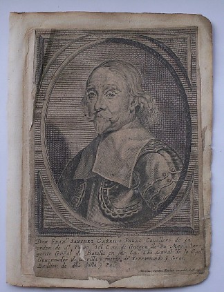 antique print (prent). - Ambroise conte de Bassiny et de Hornes, Baron de Boxtel. Verso: Don Franco Sanchez Garrido.