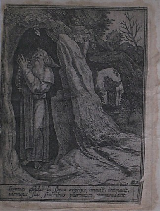 antique print (prent), - Helenus sic erat corporis ut animi munditiei observantiss iux ta fontem incolvit (..). Verso: Ioannes (..).