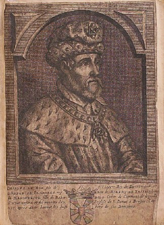 antique print (prent). - (Oliver Cromwell). Oliverus Cromwell exercituum angliae dux. Verso: Charles le Bon (..).