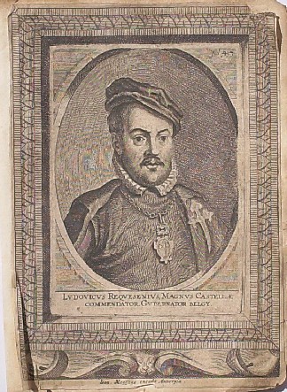 antique print (prent). - Petrus Ernestus comes a Mansfelt Belgii pro tempore gubernator anno 1592. Verso: Ludovicus Requesens (..).