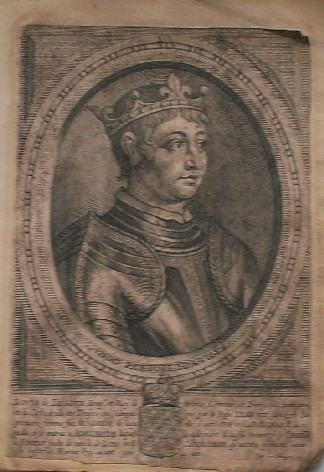 antique print (prent). - Louis le Begue (..). Verso: Louis III.
