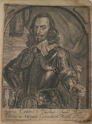 antique print (prent). - Andreas Cantelmo (..). Verso: Emanuel Frocas Pinyraet (..).