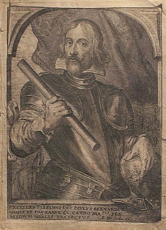 antique print (prent). - Paulus Bernardus Comes de Fontaine (..). Verso: Ioannes Tserclaes comes de Tilly (..).