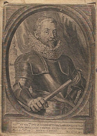 antique print (prent). - Paulus Bernardus Comes de Fontaine (..). Verso: Ioannes Tserclaes comes de Tilly (..).