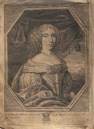 antique print (prent). - Ludovicus XIII Dei Gratia Gallia et Navarra (..). Verso: Louise Francoise de la Baume le Blanc Duchesse de Valliere.