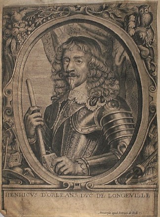 antique print (prent). - Henricus d`Orleans duc de Longeville. (Henri II d`Orleans).