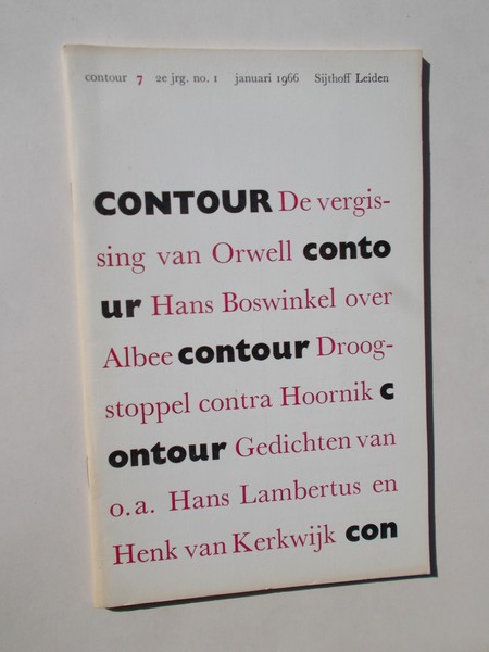 JANSMA, BERT (E.A. RED.), - Contour. Tweemaandelijks tijdschrift.
