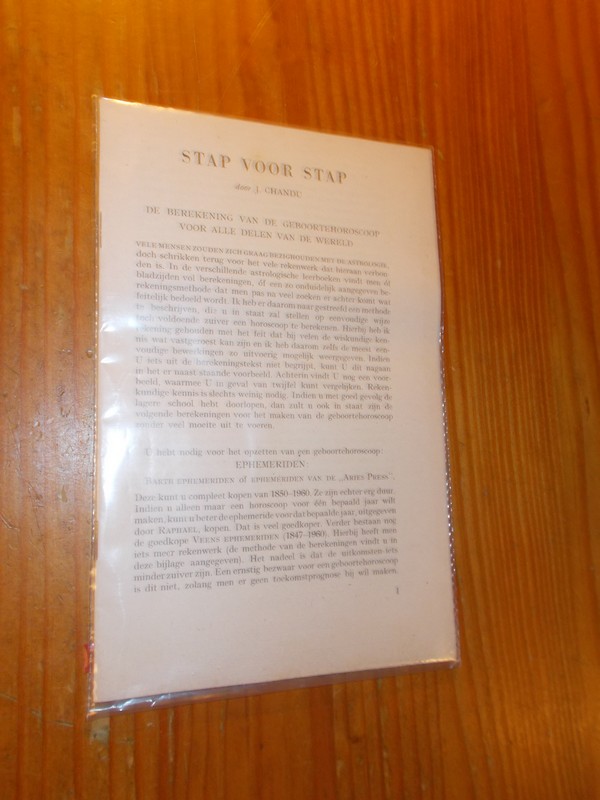 CHANDU, J., - Stap voor stap. De berekening van de geboortehoroscoop voor alle delen van de wereld.
