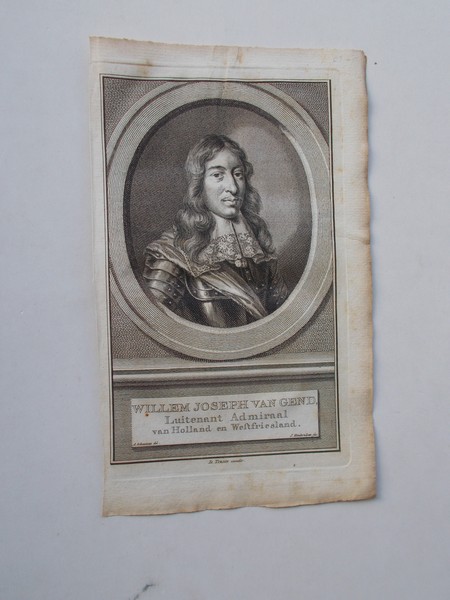 antique print (prent) - Willem Joseph van Gend. Luitenant admiraal van Holland en West-friesland.