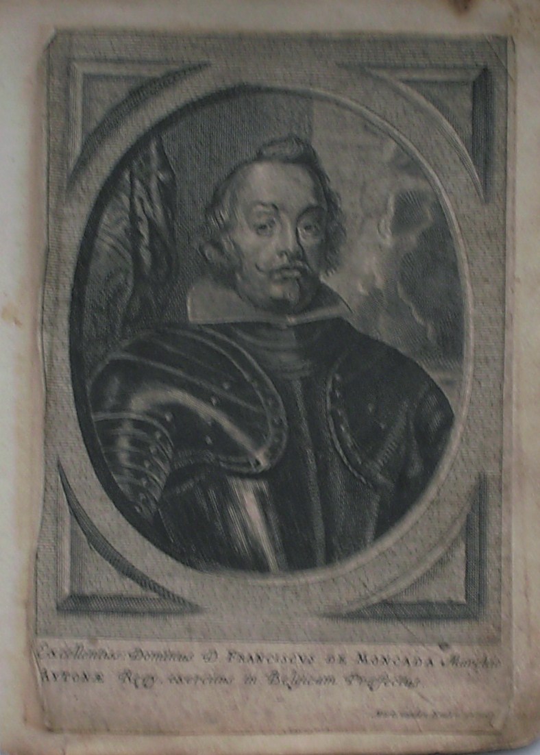 antique print (prent) - Francisco de Moncada. Reverse: Iacobus Philippus de Guzman.