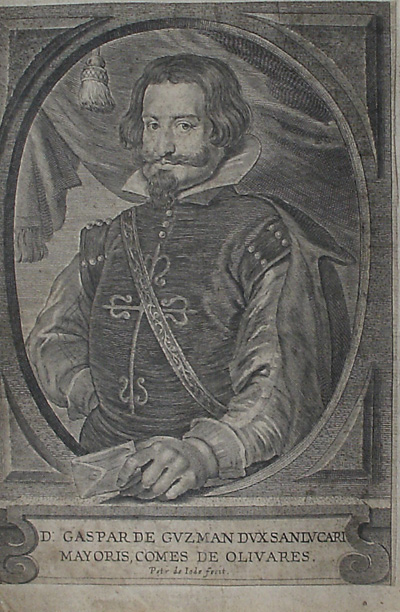 antique print (prent) - Gaspar de Braccamonte et Guzman Comes de Penaranda. Verso: Gaspar de Guzman.