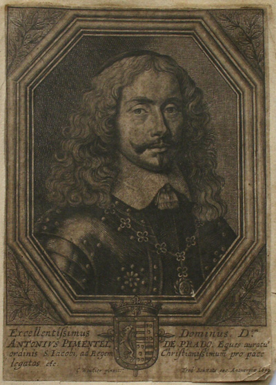 antique print (prent). - Antonius Pimentel (..). Verso: Don Sigismund d'S'Fondrato.