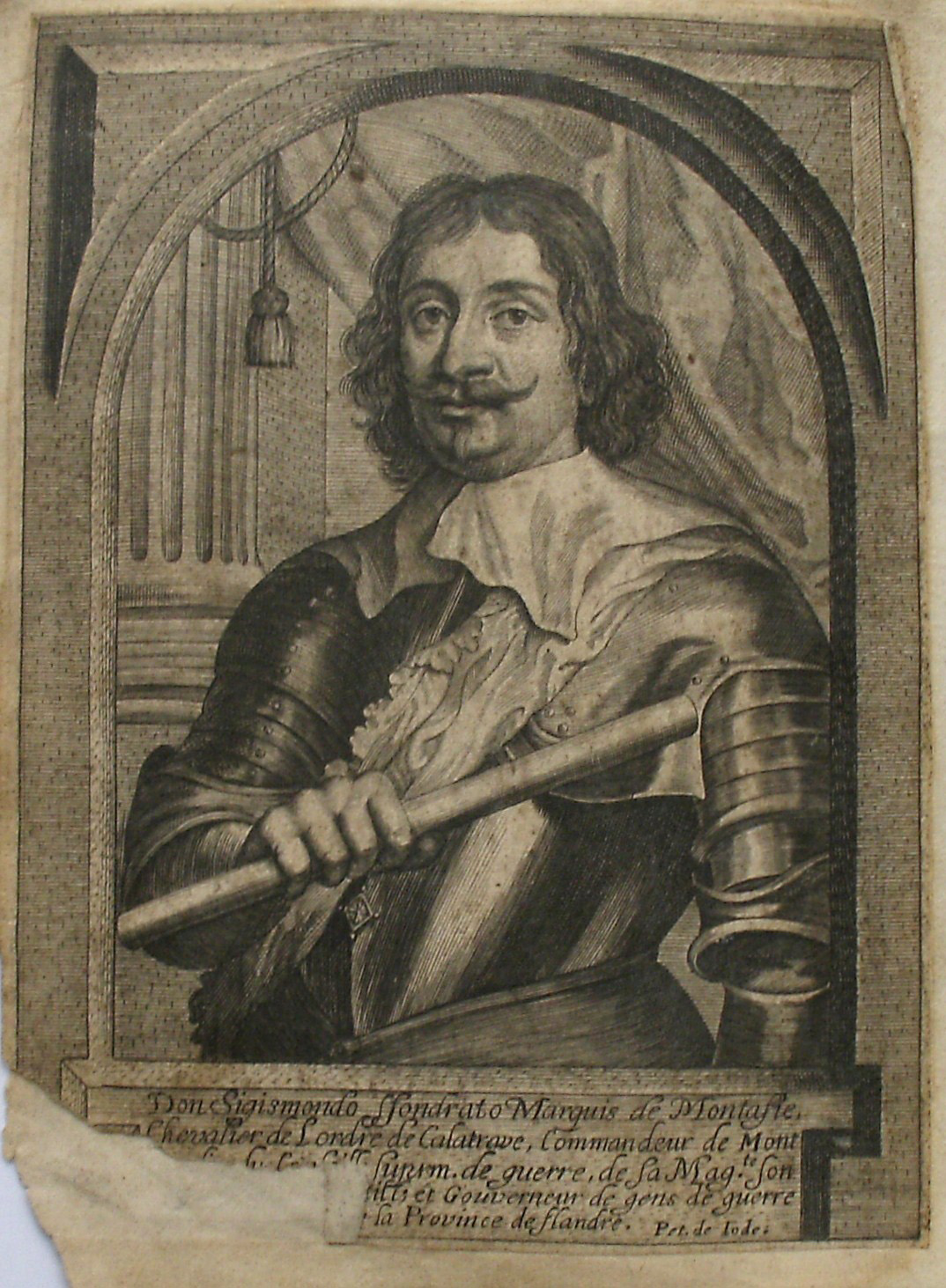antique print (prent). - Antonius Pimentel (..). Verso: Don Sigismund d'S'Fondrato.