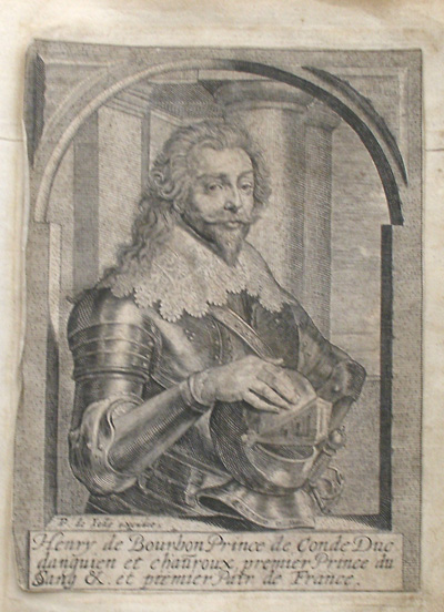 antique print (prent). - Louis de Bourbon II (..). Verso: Henry de Bourbon (..).