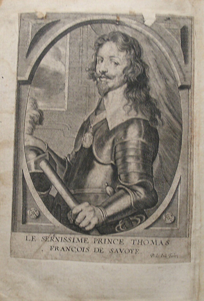 antique print (prent). - Prince Thomas Francois de Savoye. Verso: Rupertus Duglassius.